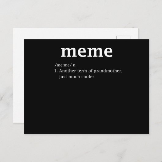 Meme Definition Funny Oma Mutter Day Frauen Einladungspostkarte (Vorne/Hinten)