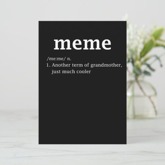 Meme Definition Funny Oma Mutter Day Frauen Save The Date (Stehend Vorderseite)