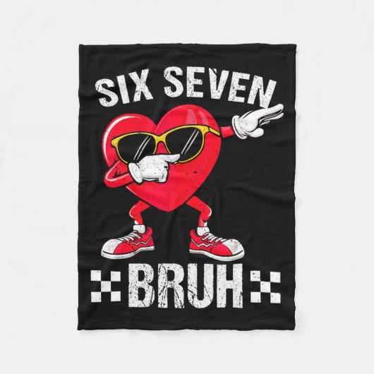Meme Funny 67 Six Seven Bruh Heart Valentines Men  Fleecedecke (Vorderseite)