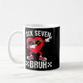 Meme Funny 67 Six Seven Bruh Heart Valentines Men Kaffeetasse (Links)