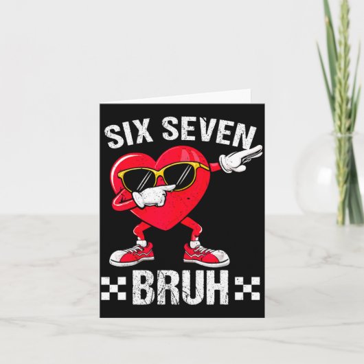 Meme Funny 67 Six Seven Bruh Heart Valentines Men Karte (Vorderseite)