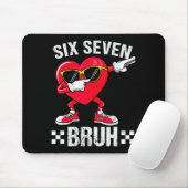 Meme Funny 67 Six Seven Bruh Heart Valentines Men Mousepad (Mit Mouse)