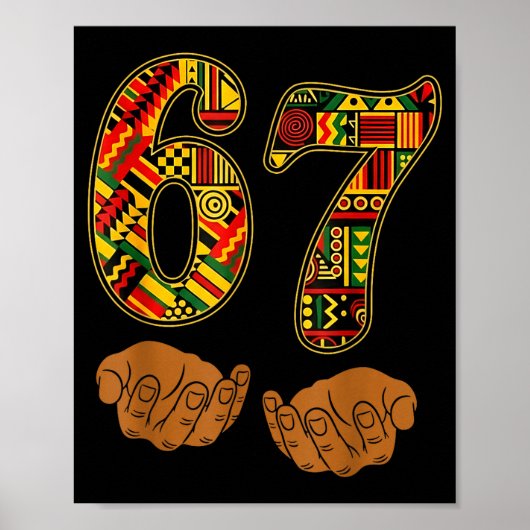 Meme Funny 6 7 Six Seven Black History Month Men W Poster (Vorne)