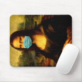 Meme Funny. Frag nach Gesicht. Mona Lisa in Quaran Mousepad (Mit Mouse)