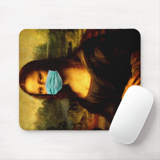 Meme Funny. Frag nach Gesicht. Mona Lisa in Quaran Mousepad (Mit Mouse)