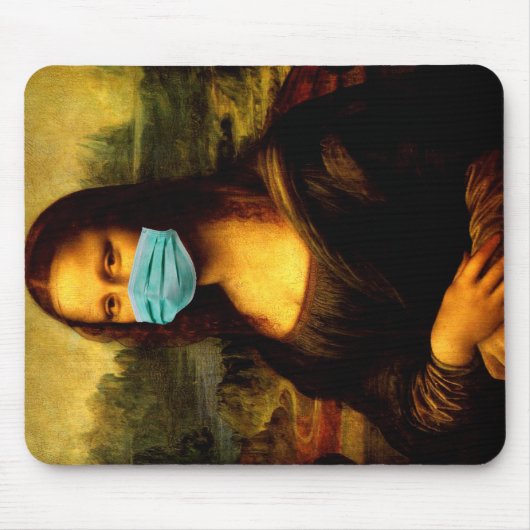 Meme Funny. Frag nach Gesicht. Mona Lisa in Quaran Mousepad (Vorne)