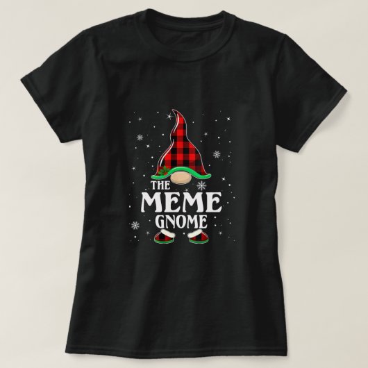 Meme Gnome Buffalo Plaid Matching Family Christmas T-Shirt (Design vorne)