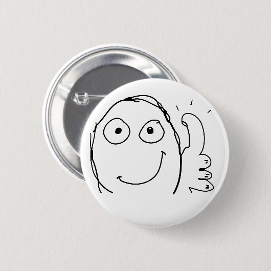 Meme happy thumbs up button (Vorne & Hinten)