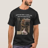 Meme Hund und Katzen Sie sich selfie mit Ihnen ext T-Shirt (Vorderseite)