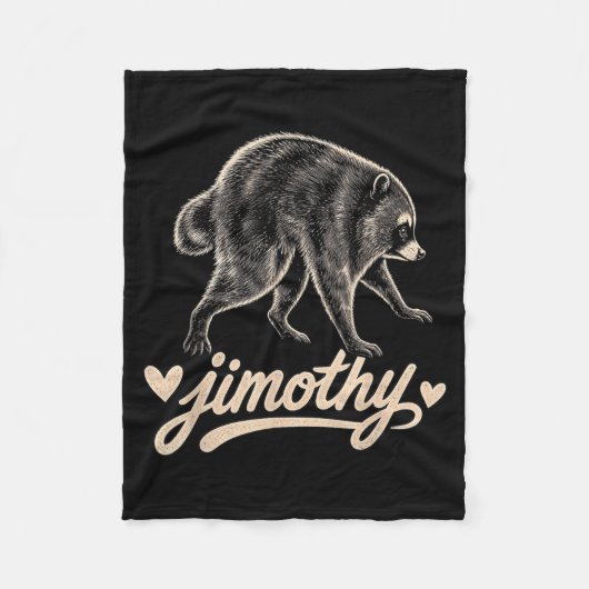 Meme Jimothy Waschbär-Design Fleecedecke (Vorderseite)