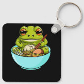 Meme Kawaii Frog essen in Ramen Bowl Japanisches K Schlüsselanhänger (Rückseite)