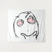 Meme le Me Frage denken rosa Augen rauchen Wandteppich (Vorderseite (Horizontal))