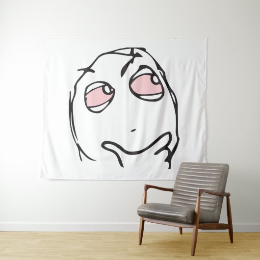Meme le Me Frage denken rosa Augen rauchen Wandteppich (Beispiel (Horizontal))