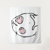 Meme le Me Frage denken rosa Augen rauchen Wandteppich (Vorderseite)