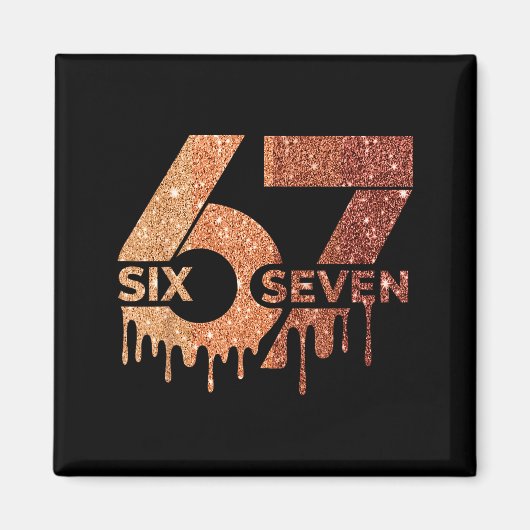 Meme Lustig 6 7 Sechs Sieben Schwarzer Monat der G Magnet (Vorne)
