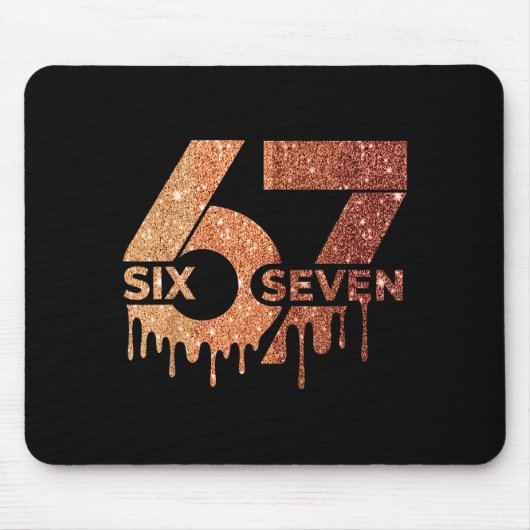 Meme Lustig 6 7 Sechs Sieben Schwarzer Monat der G Mousepad (Vorne)