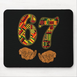 Meme Lustig 6 7 Sechs Sieben Schwarzer Monat der G Mousepad