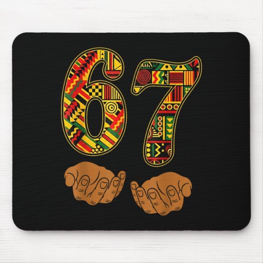 Meme Lustig 6 7 Sechs Sieben Schwarzer Monat der G Mousepad (Vorne)
