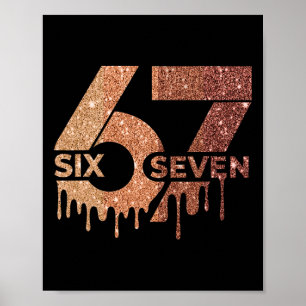 Meme Lustig 6 7 Sechs Sieben Schwarzer Monat der G Poster