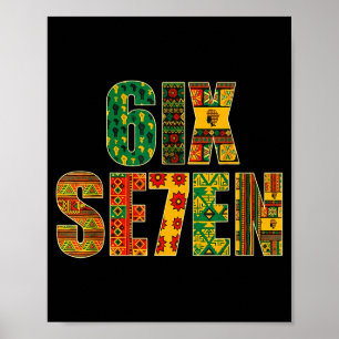 Meme Lustig 6 7 Sechs Sieben Schwarzer Monat der G Poster