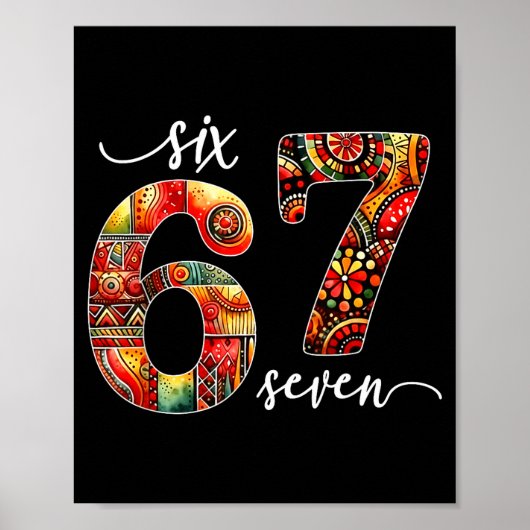 Meme Lustig 6 7 Sechs Sieben Schwarzer Monat der G Poster (Vorne)