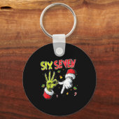 Meme Number 67 Bro Slang Six Seven Christmas Hand  Schlüsselanhänger (Vorderseite)