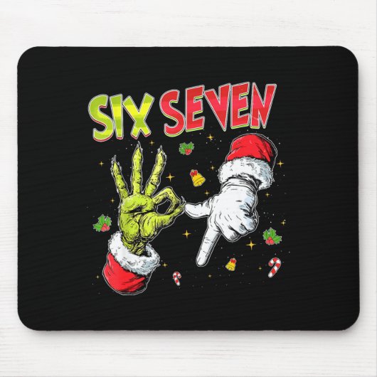 Meme Nummer 67 Bro Slang Sechs Sieben Weihnachten Mousepad (Vorne)