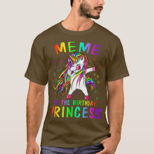 Meme of the Birthday Princess Girl Dabbing Unicorn T-Shirt