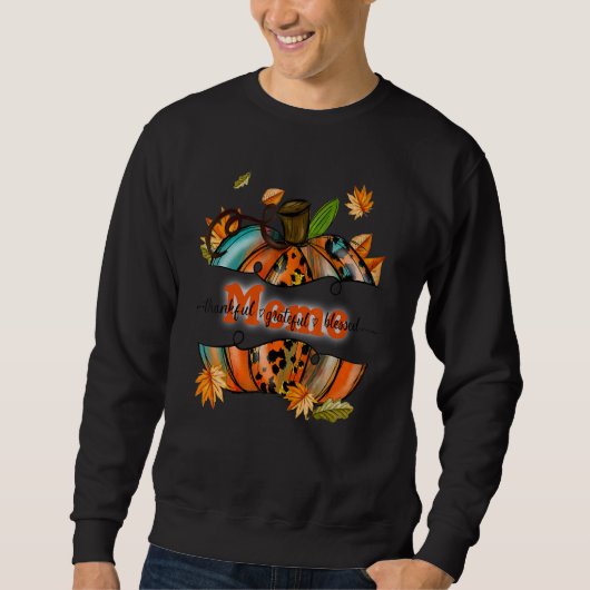 Meme Pumpkin Leopard Meme Dankbarkeit Grateful Ble Sweatshirt (Vorderseite)