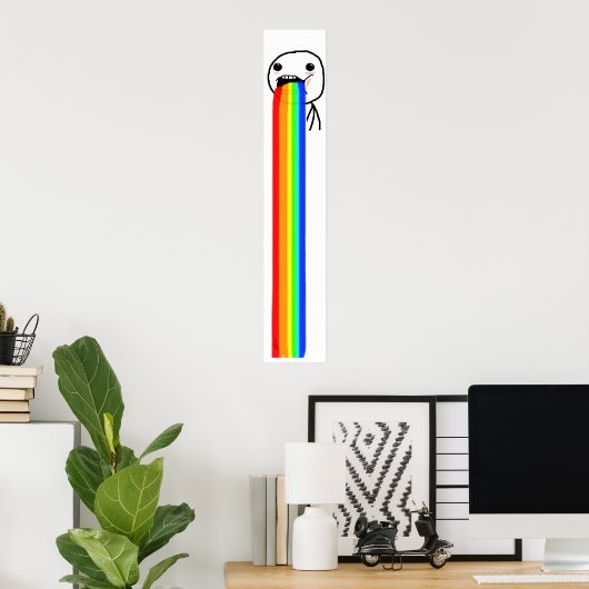 Meme Rainbow Puke Poster (Heimbüro)