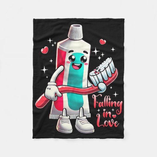 Meme Sich Verliebender Valentinstag Zahnpasta Lieb Fleecedecke (Vorderseite)