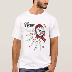 Meme Snowman Candy Cane Weihnachten Weihnachten We T-Shirt