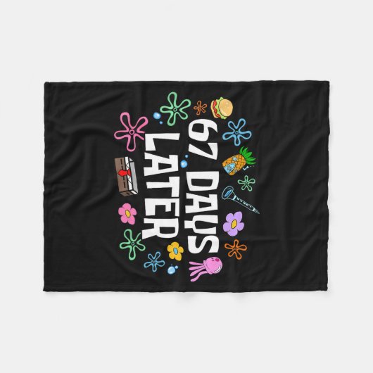 Meme Teacher Student 67 Days Later Funny 67th Day  Fleecedecke (Vorderseite (Horizontal))