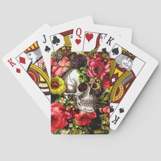 Memento Floral Skull Spielkarten (Rückseite)