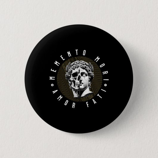 Memento Mori Amor Fati Skull-Angebot Button (Vorderseite)