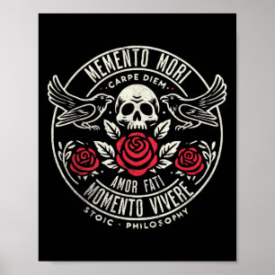 Memento Mori, Amor Fati, Stoic Quote Philosophie Poster