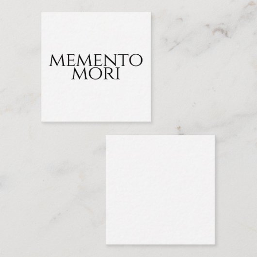 Memento Mori Begleitkarte (Vorne/Hinten)