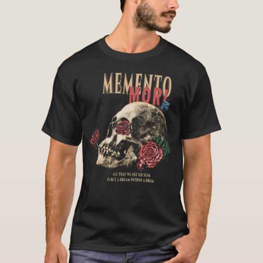 Memento Mori - Brutalist Streetwear Design T-Shirt (Vorderseite)