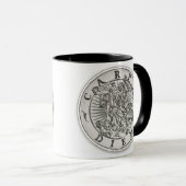 Memento Mori Carpe Diem silberne Runde Tasse (VorderseiteRechts)