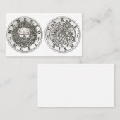 Memento Mori Carpe Diem silberne Runde Visitenkarte (Vorne/Hinten)