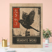 Memento Mori Crow Art | Wabi Sabi Stoic Design Acrylschild (Hochzeit)