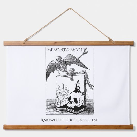 Memento Mori Dark Academia Wandteppich Mit Holzrahmen (Vorne)