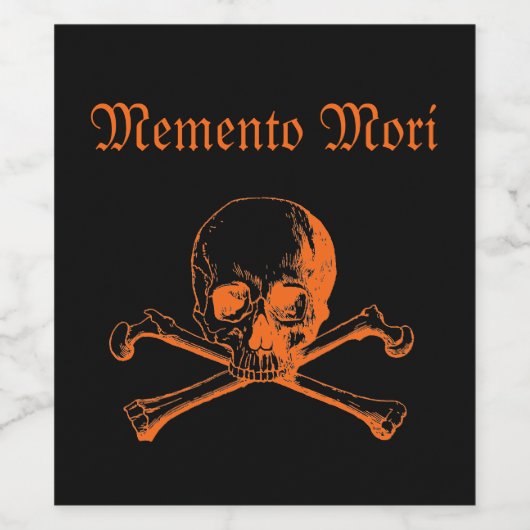 Memento Mori (Denken Sie an den Tod) Weinetikett (Einzelnes Label)