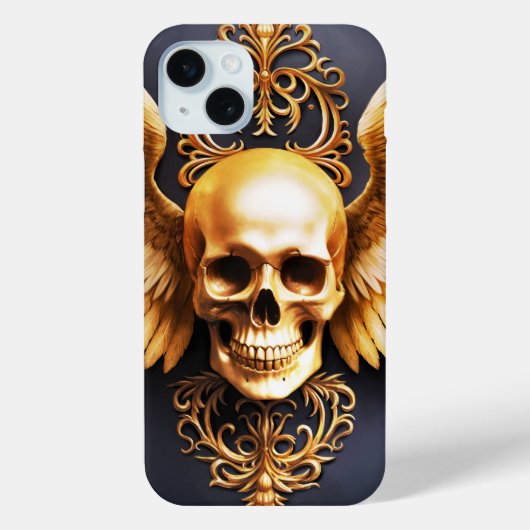 Memento Mori Golden Gothic Skull Sigil Case-Mate iPhone Hülle (Rückseite)