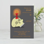 Memento Mori Halloween Geburtstag Einladung (Stehend Vorderseite)