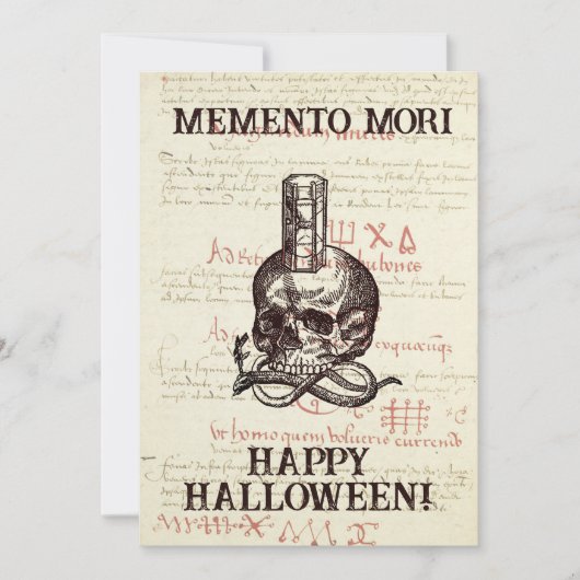 Memento Mori Halloween Grußkarte Feiertagskarte (Vorderseite)