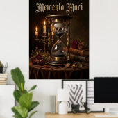 Memento Mori Hourglass Skull Vanitas Dark  Poster (Heimbüro)