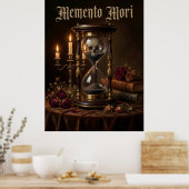 Memento Mori Hourglass Skull Vanitas Dark  Poster (Küche)