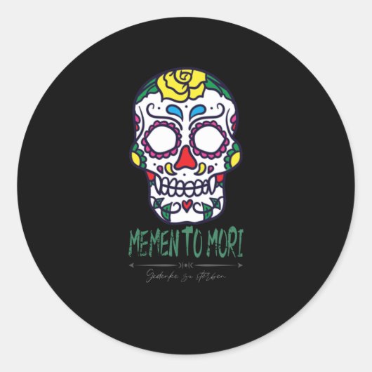 Memento Mori I, um den Tod Die Runder Aufkleber (Vorderseite)