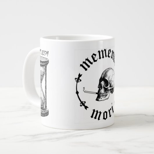 Memento Mori Jumbo-Tasse (Vorderseite Links)